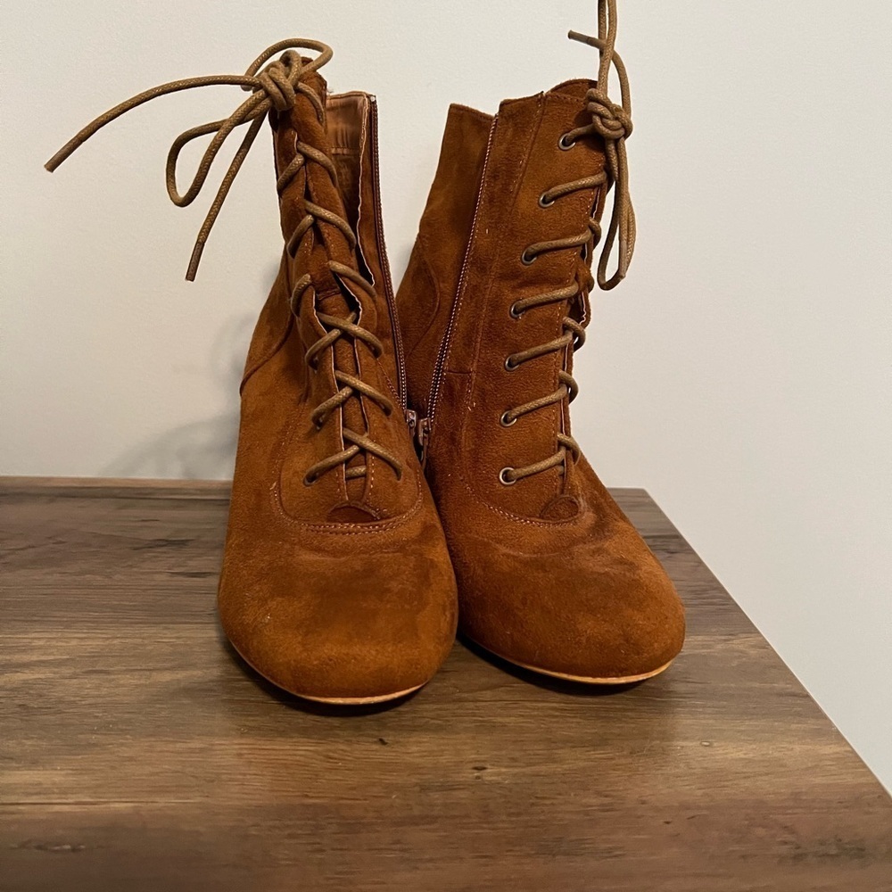 Allegra K lace up ankle boots heels